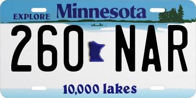 MN license plate 260NAR