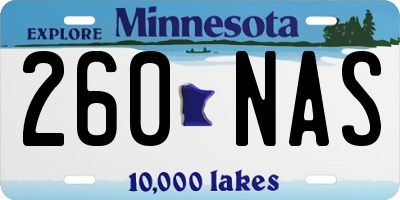 MN license plate 260NAS
