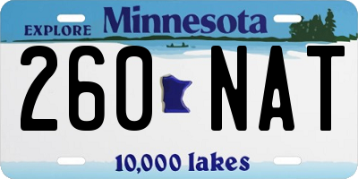 MN license plate 260NAT