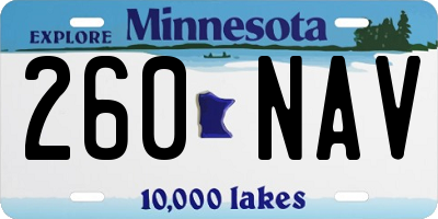 MN license plate 260NAV