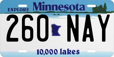 MN license plate 260NAY