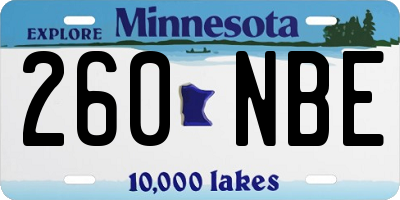 MN license plate 260NBE