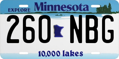 MN license plate 260NBG