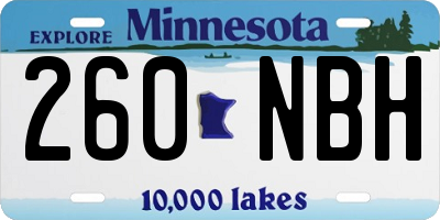 MN license plate 260NBH