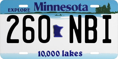 MN license plate 260NBI