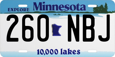 MN license plate 260NBJ