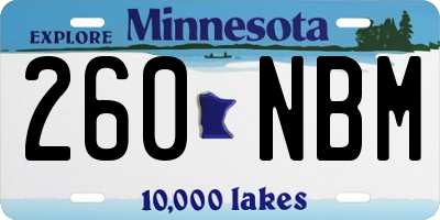 MN license plate 260NBM