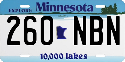 MN license plate 260NBN