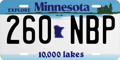 MN license plate 260NBP