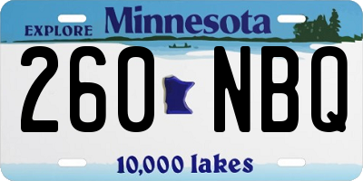 MN license plate 260NBQ