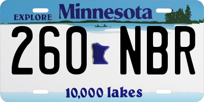 MN license plate 260NBR