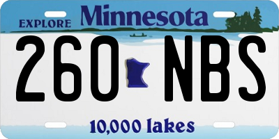 MN license plate 260NBS
