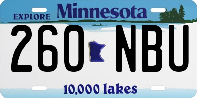 MN license plate 260NBU