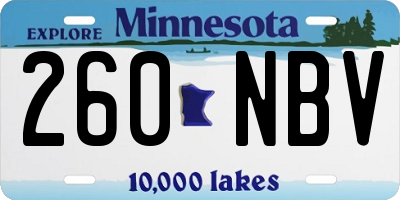 MN license plate 260NBV
