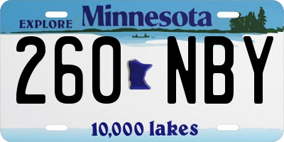 MN license plate 260NBY