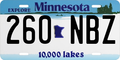 MN license plate 260NBZ