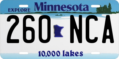 MN license plate 260NCA