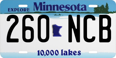 MN license plate 260NCB