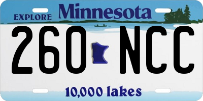 MN license plate 260NCC