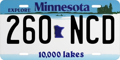 MN license plate 260NCD