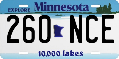 MN license plate 260NCE