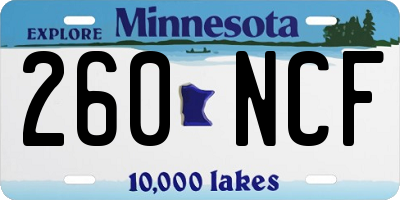 MN license plate 260NCF