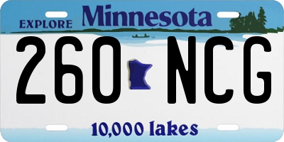 MN license plate 260NCG