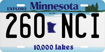 MN license plate 260NCI