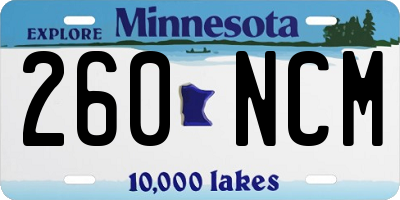 MN license plate 260NCM