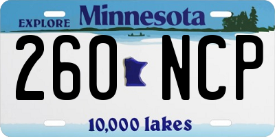 MN license plate 260NCP