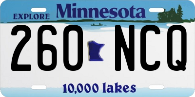 MN license plate 260NCQ