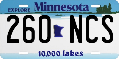MN license plate 260NCS