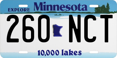 MN license plate 260NCT