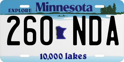 MN license plate 260NDA