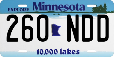 MN license plate 260NDD