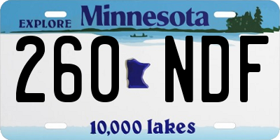 MN license plate 260NDF