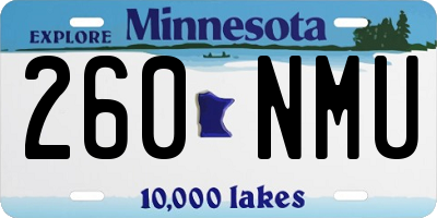 MN license plate 260NMU
