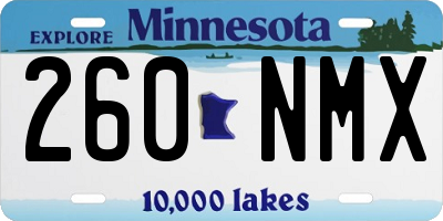 MN license plate 260NMX