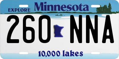 MN license plate 260NNA