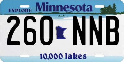 MN license plate 260NNB