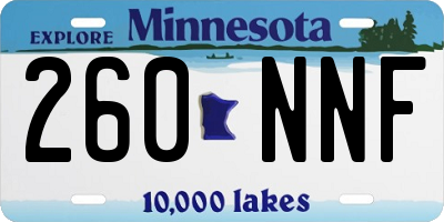 MN license plate 260NNF