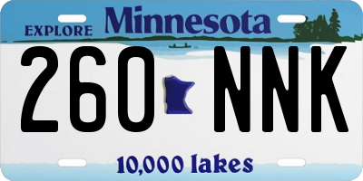 MN license plate 260NNK
