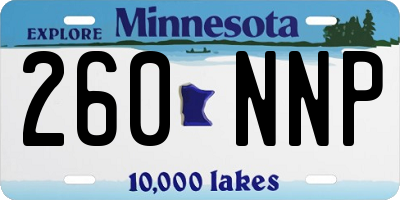 MN license plate 260NNP
