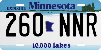MN license plate 260NNR