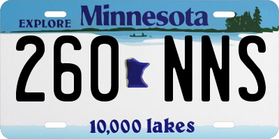MN license plate 260NNS