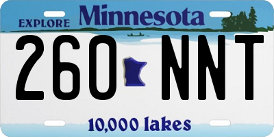 MN license plate 260NNT