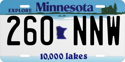 MN license plate 260NNW