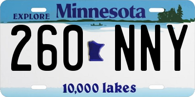 MN license plate 260NNY