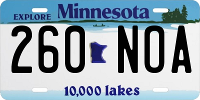 MN license plate 260NOA