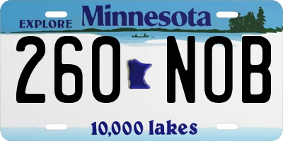 MN license plate 260NOB